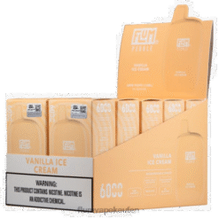 FLUM PEBBLES 6000 Züge 10 Packungen Vanilleeis F62X885 Flum Puff Count